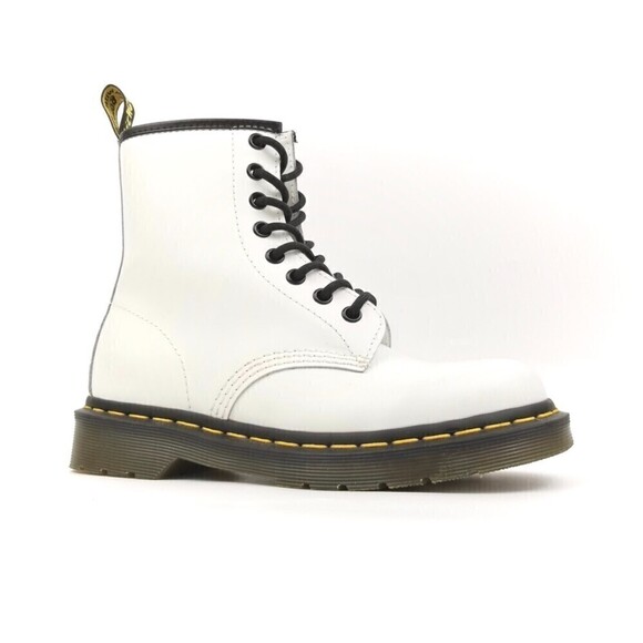 Dr. Martens 1460 Smooth Leather Combat Platform Boots 5 White 90s Grunge Y2k - Picture 4 of 8